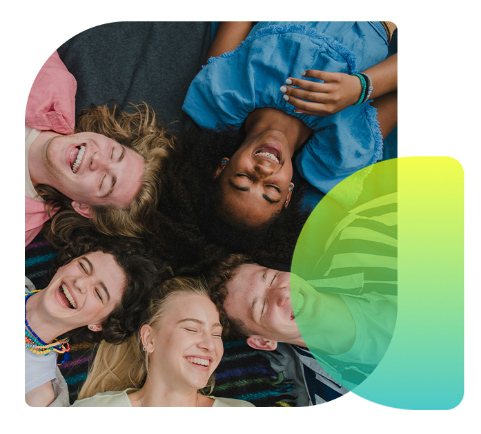 Happy nonprofit volunteers working together